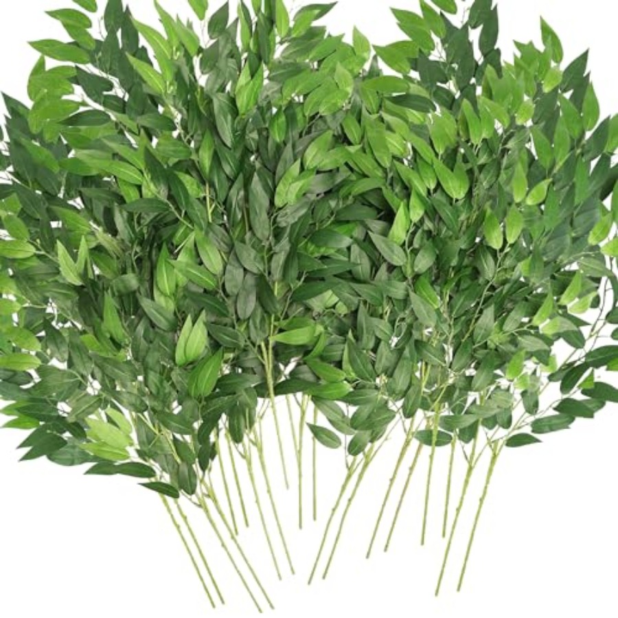 Ruscus Stem Faux - Tiges artificielles de Ruscus italien, lot
